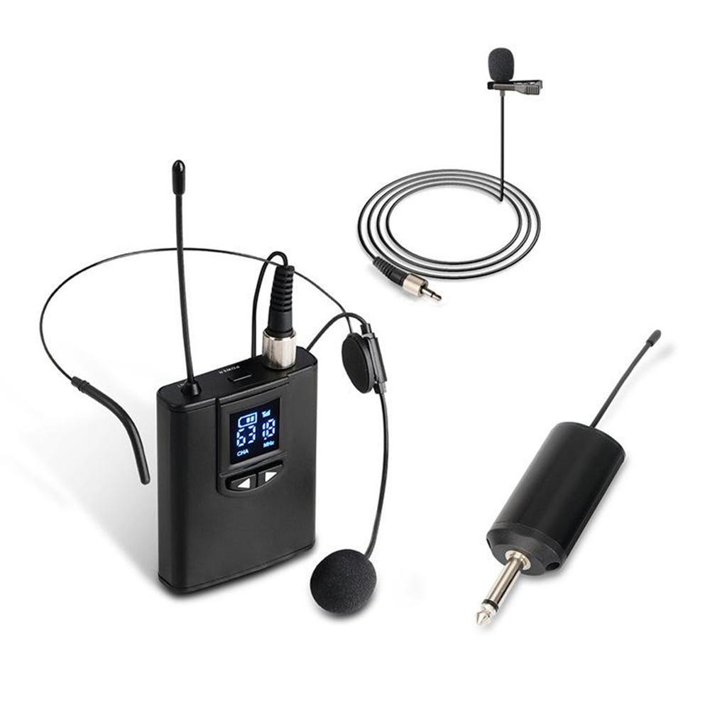 UHF Wireless Headset Lavalier Microphone Lapel Mic For Teacher Speech Interview