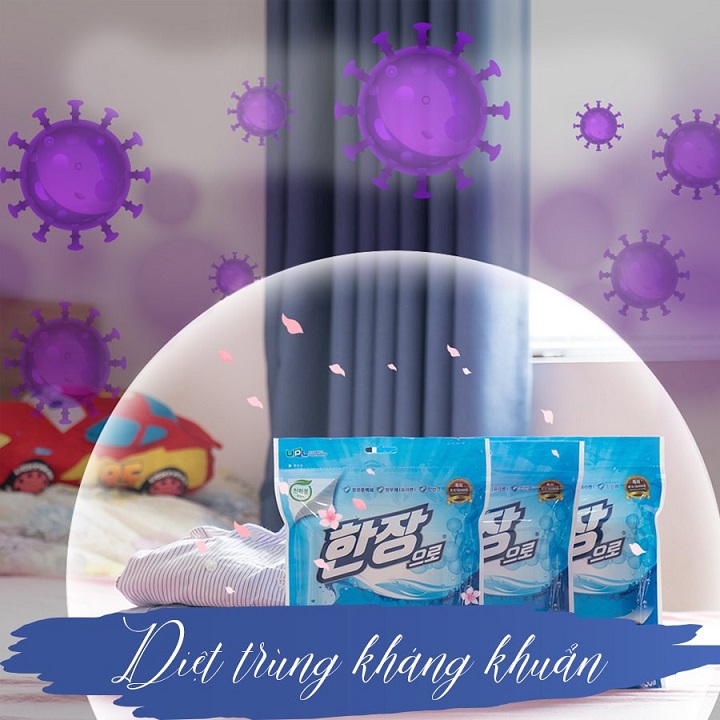 Giấy giặt quần áo Han Jang ( túi x10 tờ) - Sản phẩm 2 trong 1 Giặt và Xả