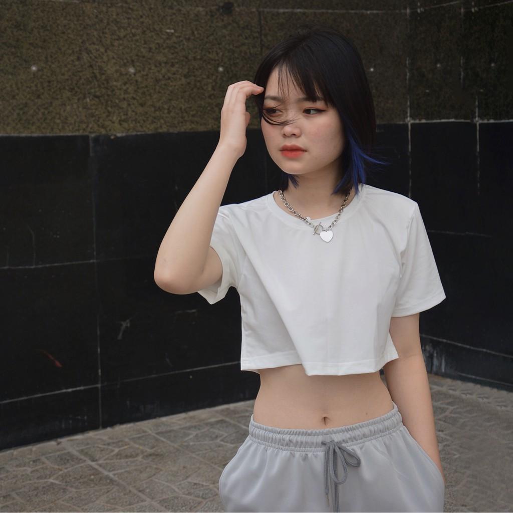 Áo Croptop nữ ngắn tay Wado dáng rộng mặc thoải mái in hình mã CR854