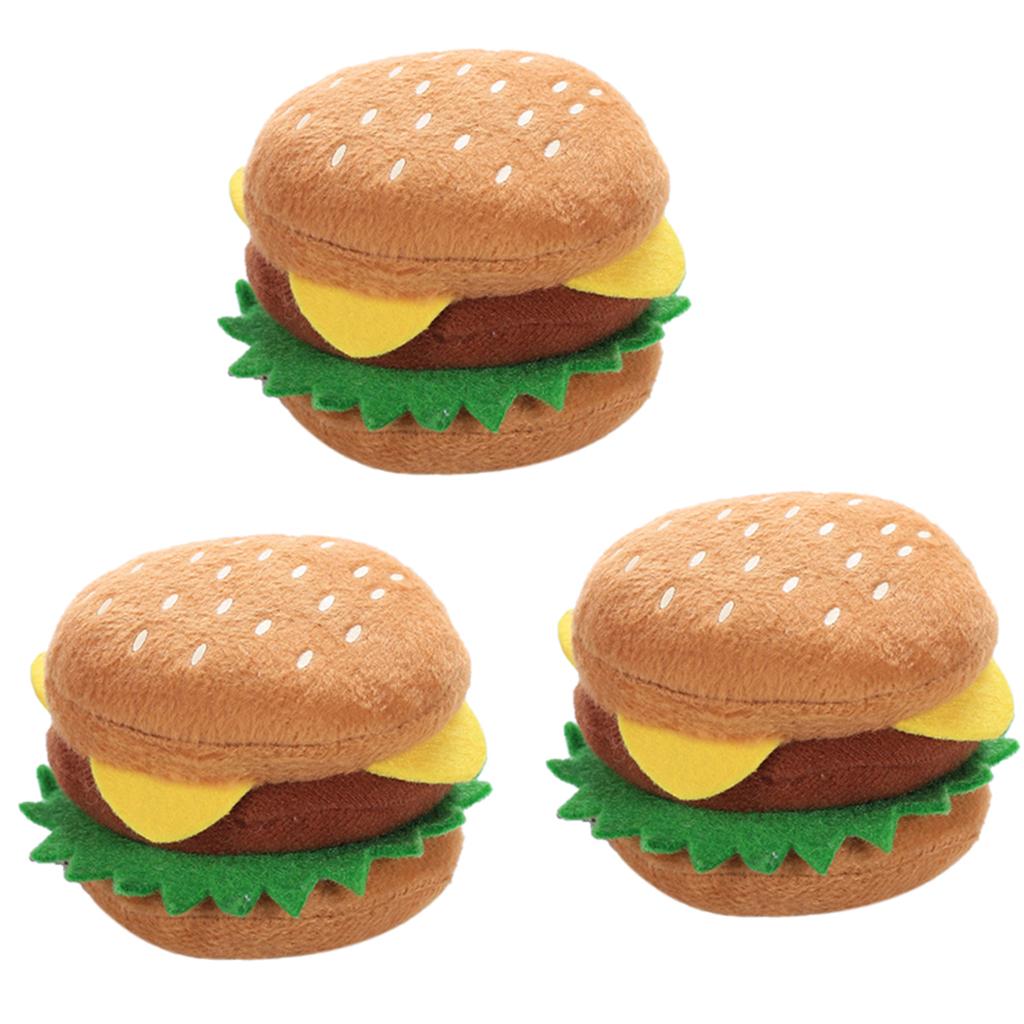 3 Chó Hamburger Nhai Đồ Chơi Squeaky Sang Trọng Đồ Chơi Chó Chó Mọc Răng Sạch Đồ Chơi