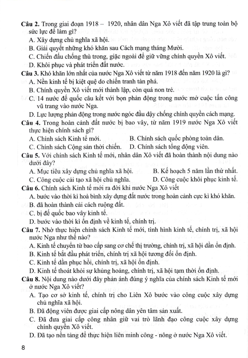 Trả Lời Câu Hỏi Lịch Sử Lớp 9 - Tự Luận &amp; Trắc Nghiệm (Dùng Chung Cho Các Bộ SGK Hiện Hành) (HA)
