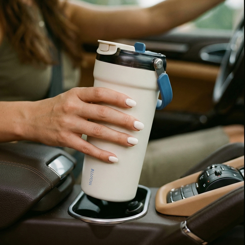 Ly giữ nhiệt thép phủ sứ LocknLock Blissoul Cafe Ceramic Tumbler 700ml LHC4440 có quai xách - Hàng Chính Hãng - JoyMall