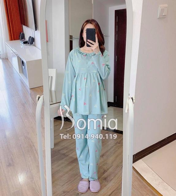 Đồ bộ dài tay sau sinh cotton khóa ti cho con ti,bộ sau sinh