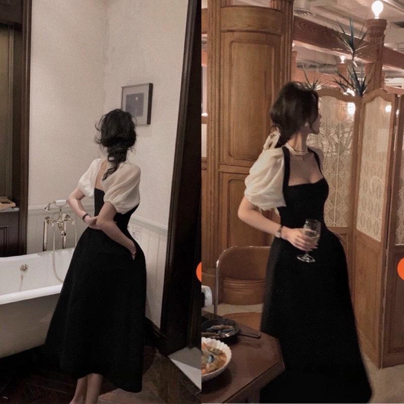 Đầm Xòe Phối Tay Sang Trọng - D0582