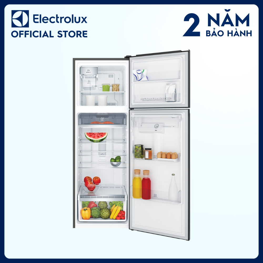 [Freeship] Tủ lạnh Electrolux Inverter ngăn đá trên có ngăn đông mềm 341 lít - ETB3760K-H - Tính năng làm đá tự động, lấy nước bên ngoài, khử mùi diệt khuẩn [Hàng chính hãng]