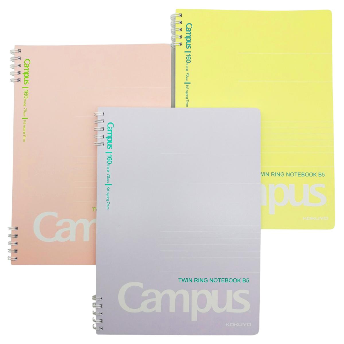 Sổ Lò Xo Kusumi B5 - Kẻ Ngang - 160 Trang 70gsm - Campus RN-B5L160KU-PE - Màu Hồng