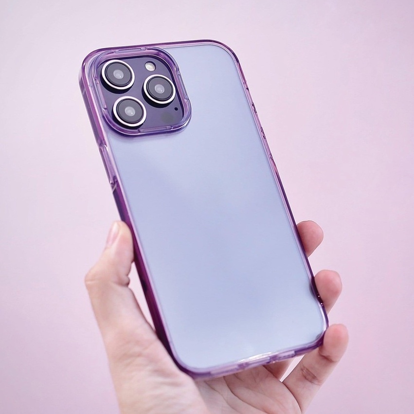 Ốp lưng trong suốt viền màu cho iPhone 14 Pro Max hiệu Likgus Simple But Unique chống sốc, chống chịu mọi va đập - hàng nhập khẩu