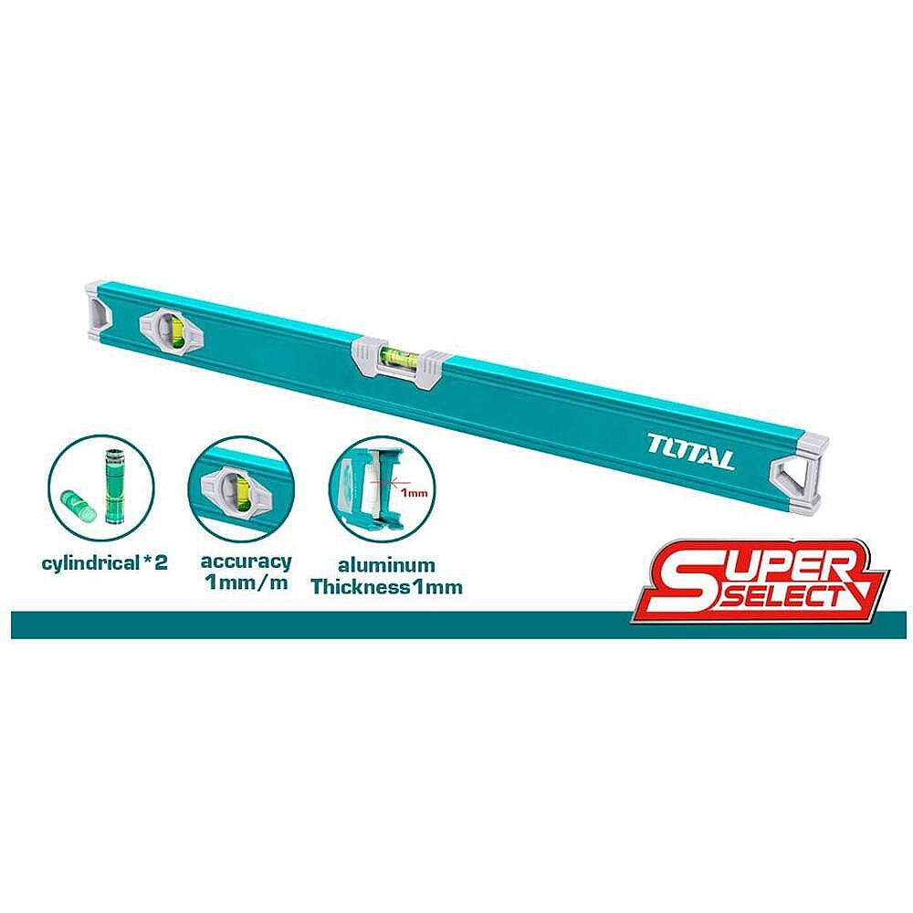 Thước thủy 40cm có 2 mức thủy TOTAL TMT24036 - thân nhựa ABS, độ chính xác cao, nhỏ gọn tiện dụng, chống nước