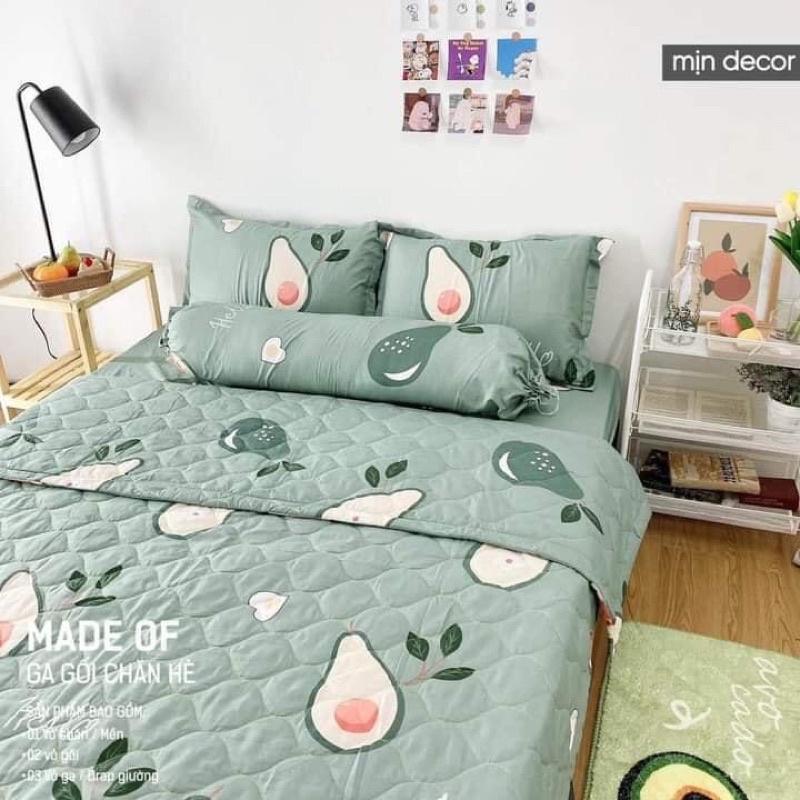 Bộ Chăn Hè 5 Món Trần Bông Cotton Poly cao cấp hàng loại 1