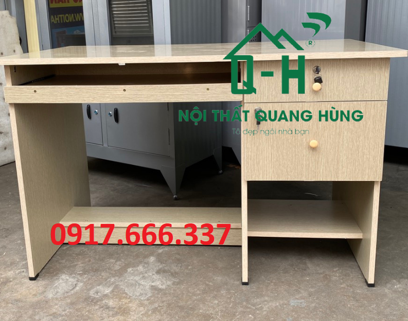 Bàn làm việc dành cho văn phòng có ngăn kéo bàn phím mới