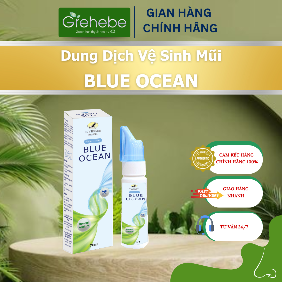 BLUE OCEAN – Dung dịch xịt mũi kháng khuẩn nano bạc (Chai 70ml)