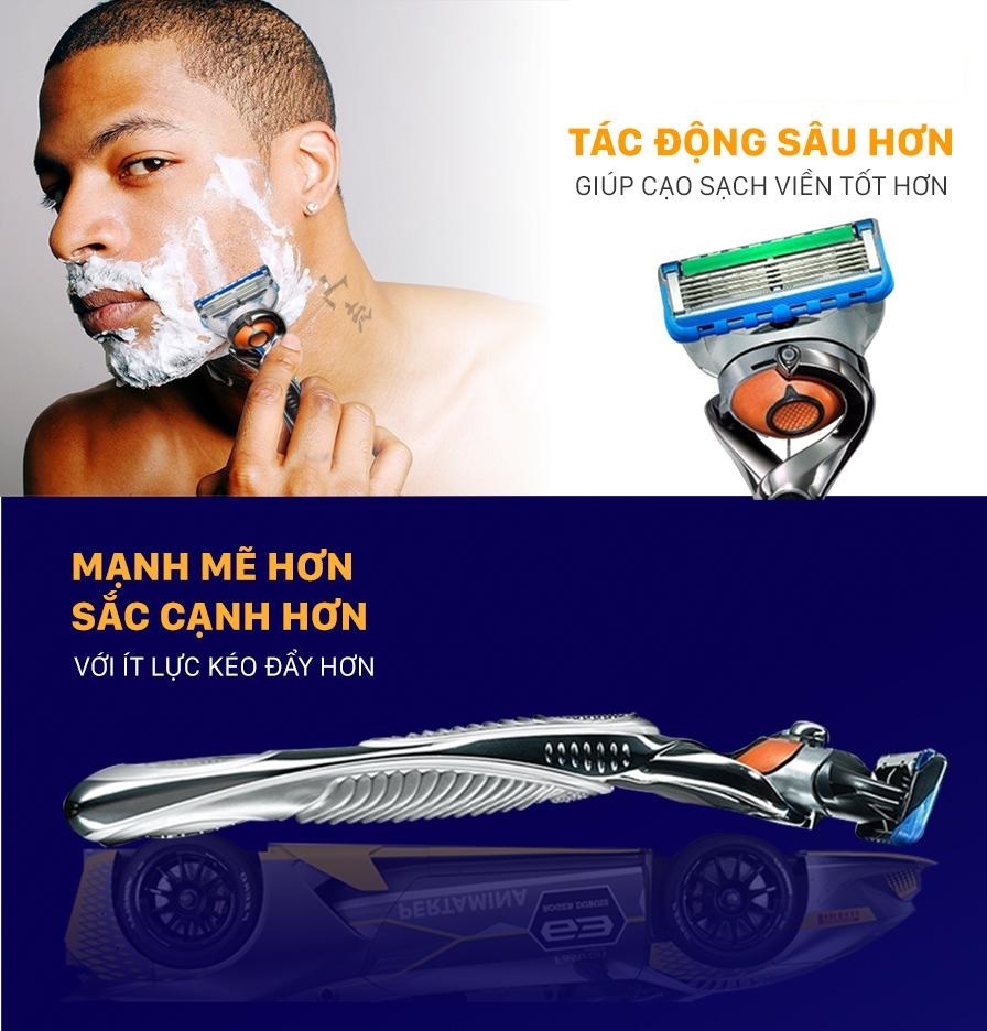 Dao cạo râu Nhật nội địa 5 lưỡi +1 Flexball Manual Holder Shaving Razor set 1 cán 2 lưỡi màu xanh