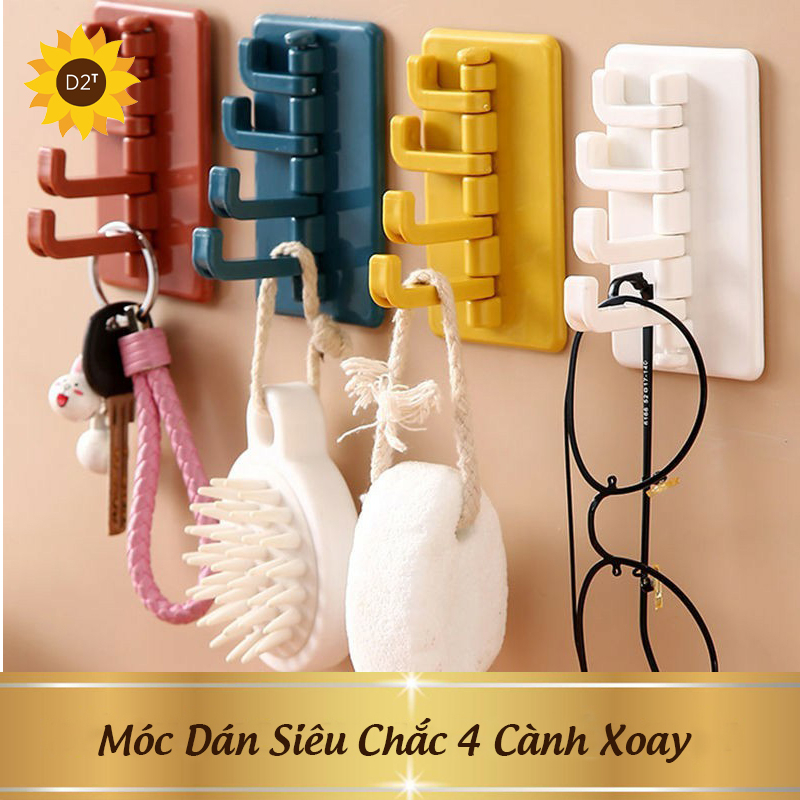 Móc Dán Tường 4 Nhánh Xoay Hình Cây