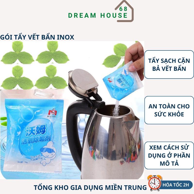 Gói Tẩy Vết Bẩn, Cặn Bả Trên Vật Dụng Inox, Bình Đun Siêu Tốc Trong Nhà Hàng Nội Địa Trung