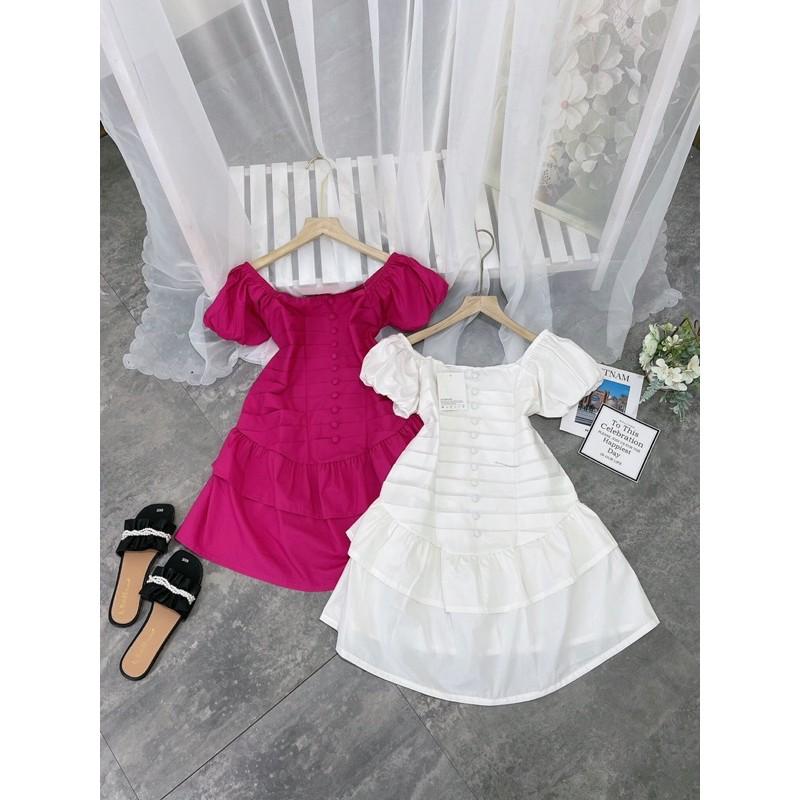 Váy tiểu thư 2 tùng xoè tay bồng siêu xinh