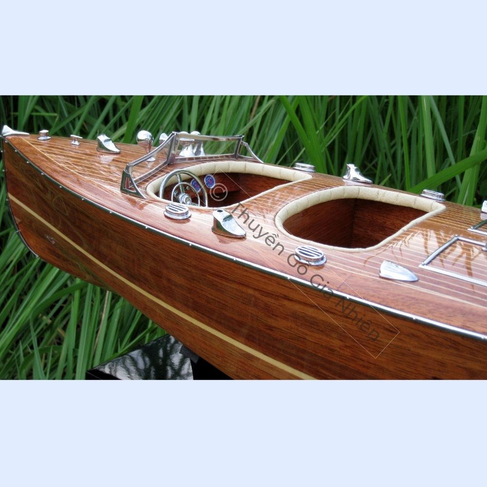 Mô Hình Thuyền Gỗ Phong Thủy Dạng Thuyền Đua Tốc Độ TYPHOON NATURAL WOOD FINISHED Chính Hãng Hàng Xuất Khẩu Chất Lượng Cao