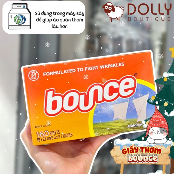 Giấy Thơm Quần Áo Bounce Dùng Cho Máy Sấy Outdoor Fresh 160 Tờ