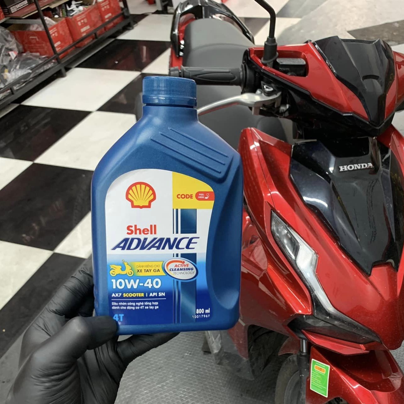 Nhớt Shell Advance AX7 Scooter 10W40 cho xe ga