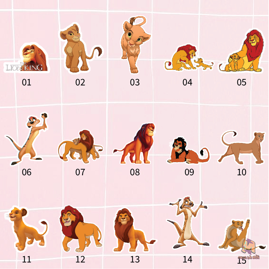 Miếng dán Stickers truyện Lion King