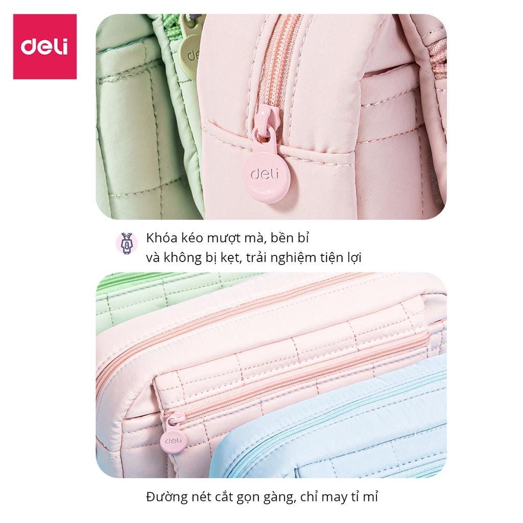 Túi Hộp Đựng Bút Vải Cotton Cute Xinh Xắn Màu Pastel Deli - Phù Hợp Cho Học Sinh Văn Phòng Đựng Đồ Dùng Cá Nhân Mĩ Phẩm Đồ Du Lịch - 67066