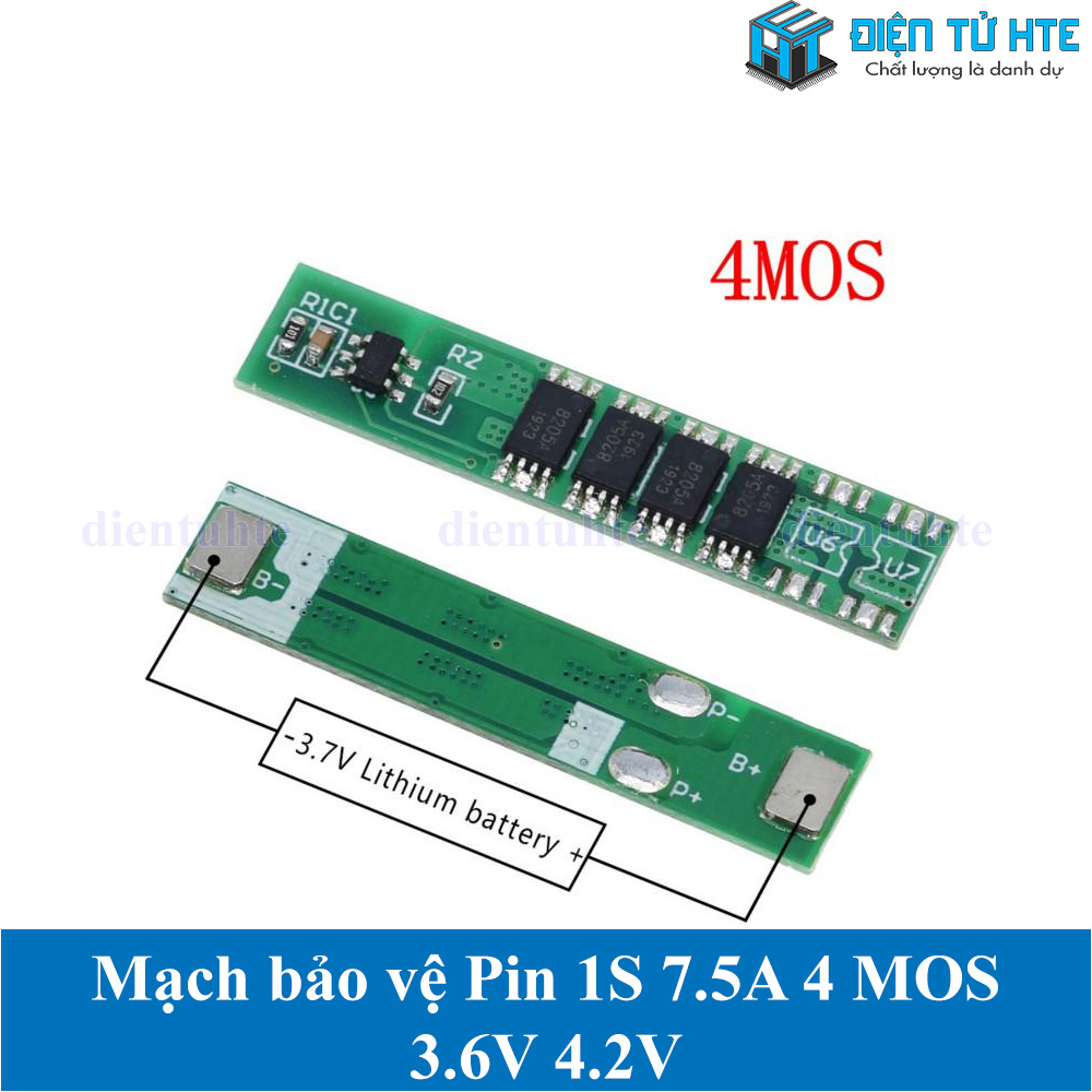 Mạch bảo vệ Pin 1S 7.5A 4 MOS 3.6V 4.2V