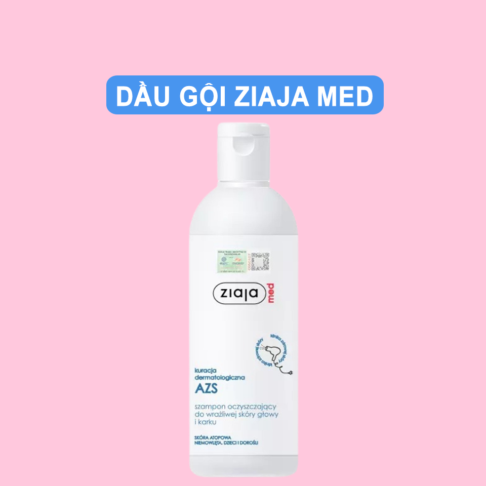 Dầu Gội Làm Sạch Tóc Và Dịu Nhẹ Vùng Da Đầu, Gáy - Ziaja Med Atopic Dermatitis Cleansing Shampoo 300ml