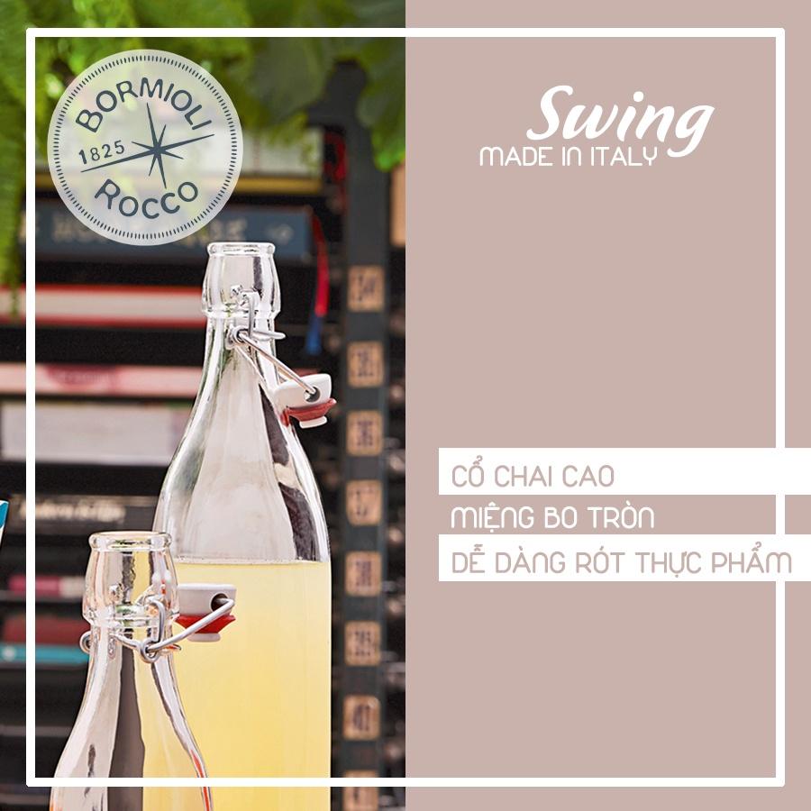 Chai thủy tinh vuông nắp cài Swing 1 lít - Hàng chính hãng