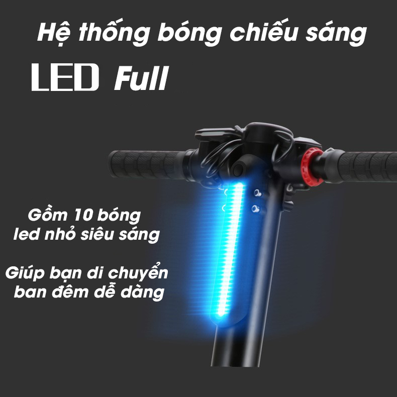 Mẫu Mới - Xe Scooter Điện Người Lớn Tốc Độ 25km Pin 8Ah Đồng Hồ Điện Tử Đèn Led Siêu Sáng, Xe Điện Thăng Bằng