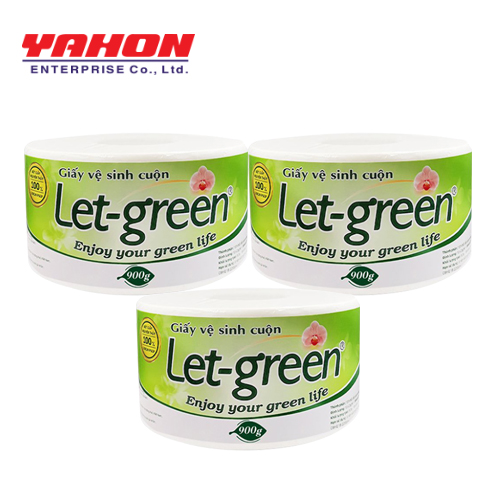 Combo 3 Giấy Vệ Sinh Cuộn 10*20cm LET-GREEN, 900gr/Cuộn