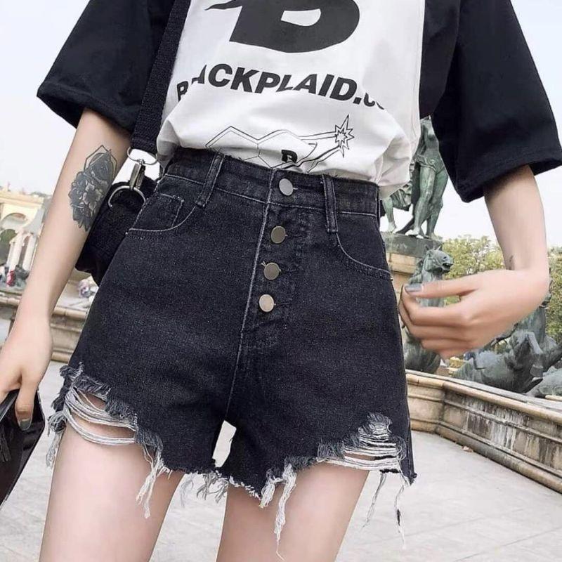 Quần Sort Xám Đen Lưng Cao 3Cúc Bigsize siu xinh