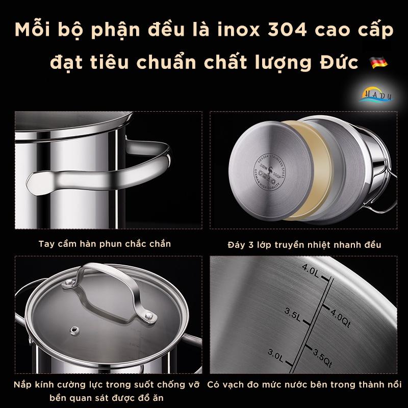 Nồi Chiên Ngập Dầu Mini Kiểu Nhật Bản Luộc Gà Bếp Từ 3 Đáy 16cm Inox 304 Cao Cấp Đạt Chất Lượng Đức SSGP