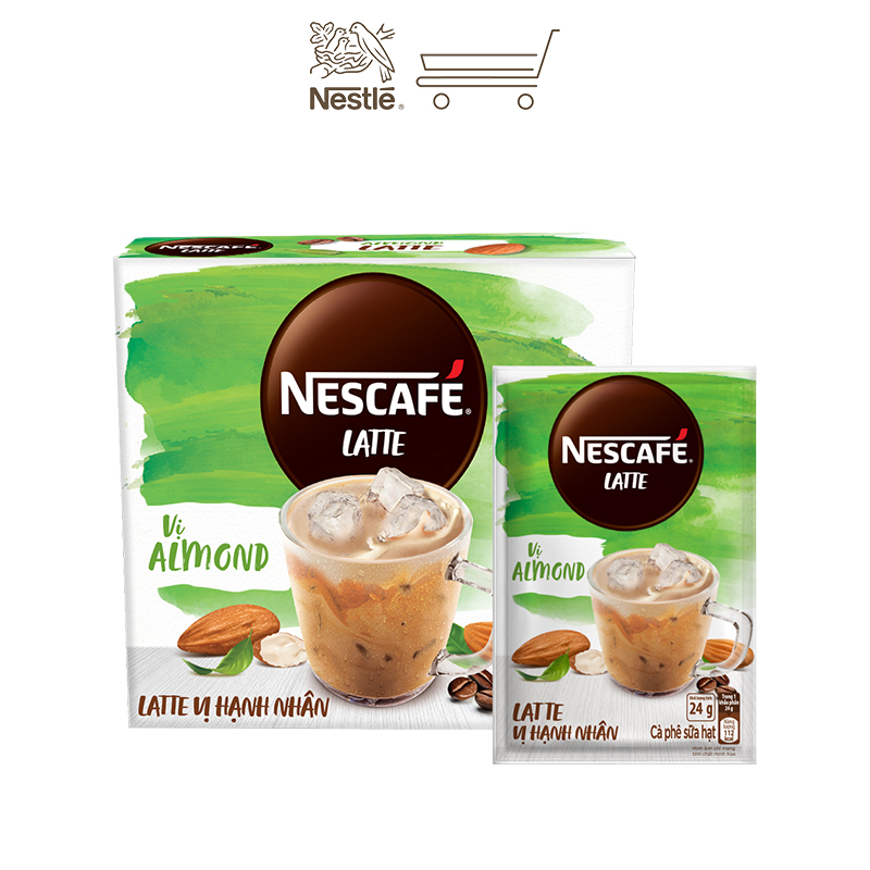 Combo 3 hộp cà phê hòa tan Nescafé Latte sữa hạt vị hạnh nhân (Hộp 10 gói x 24g)