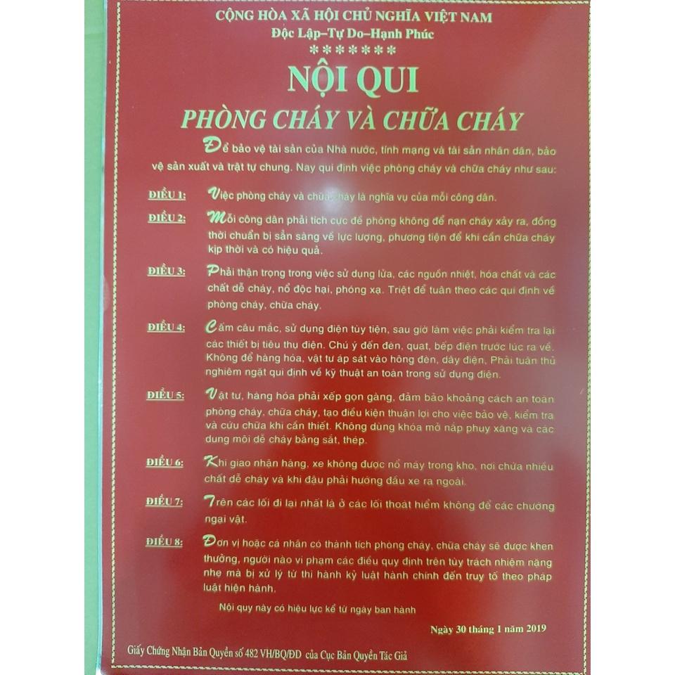 Bảng nội quy, tiêu lệnh , cấm lửa, cấm thuốc PCCC , bảng nội quy tiêu lệnh phòng cháy chữa cháy