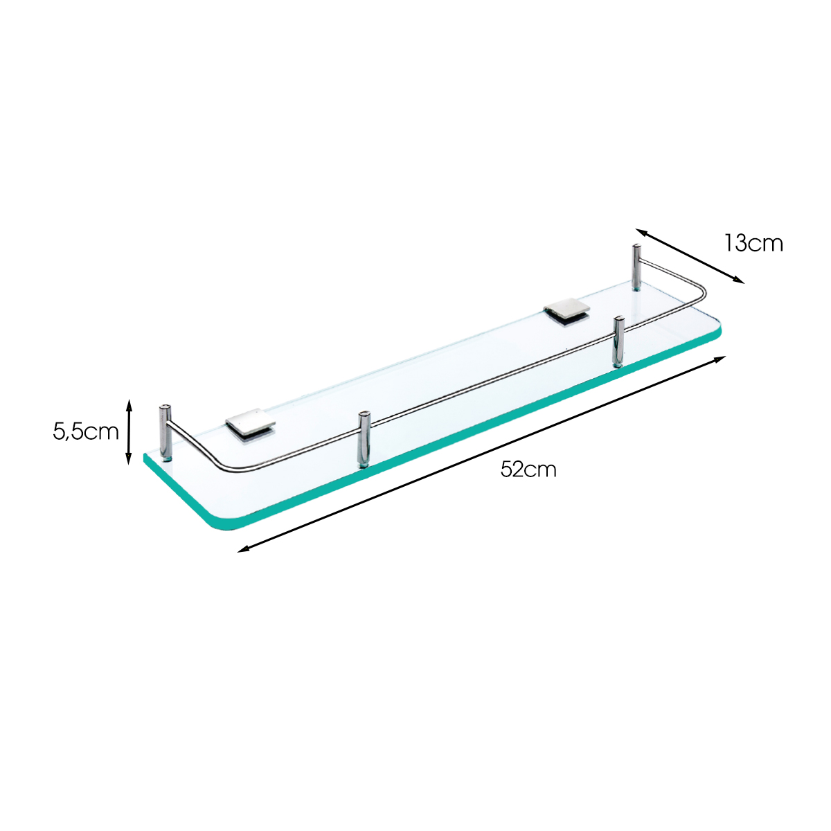 Kệ kiếng 1 rào và 2 rào pass vuông inox 304 TOVASHU 304-KT1, 304-KT2