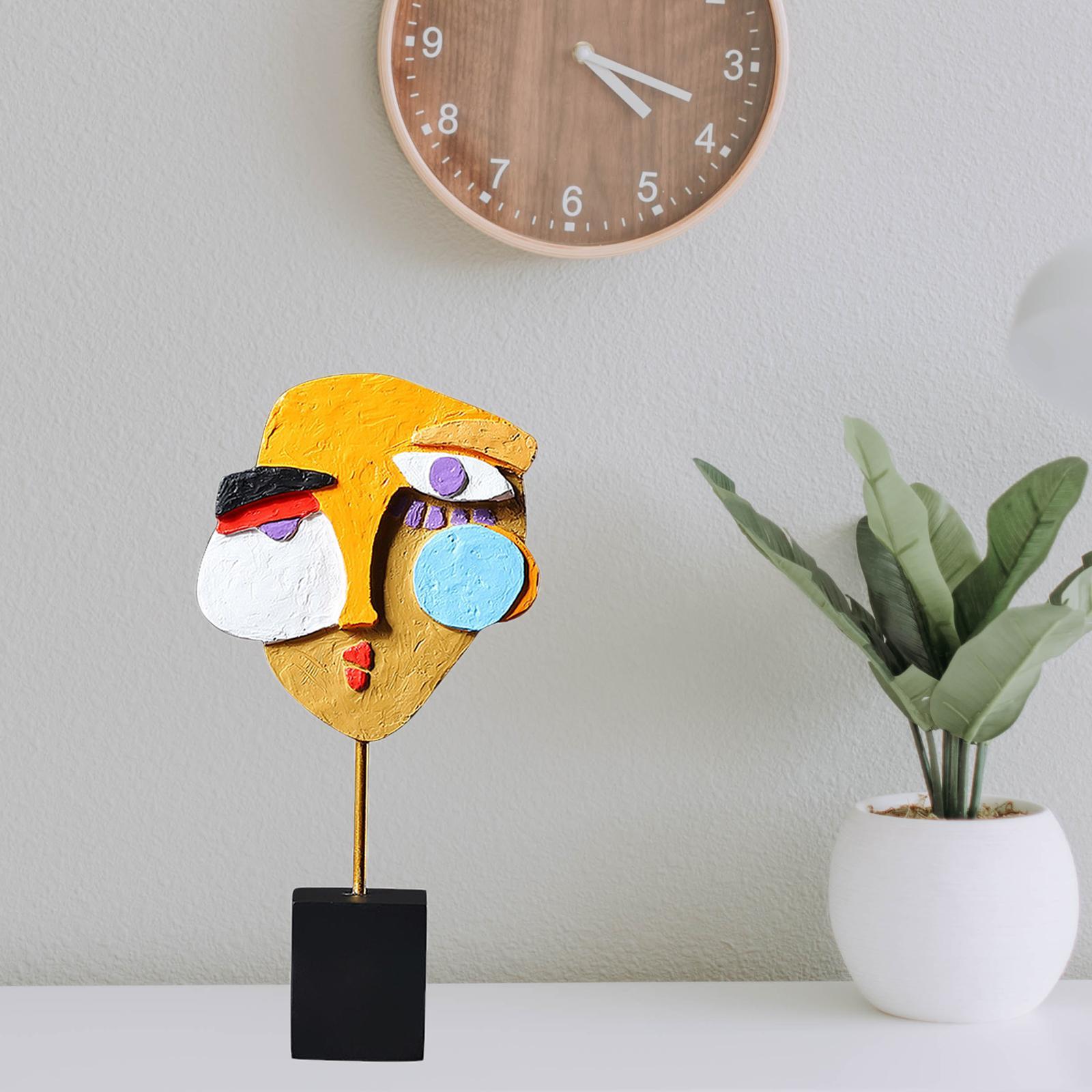 Abstract Face Sculpture Decorative Ornament Statue Tabletop Artwork A
