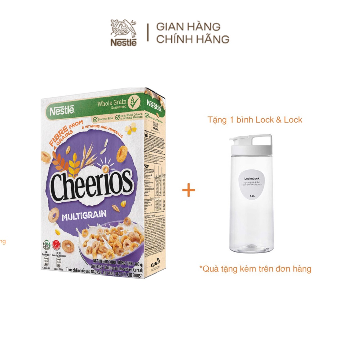 Ngũ cốc ăn sáng Nestlé Cheerios (Hộp 300g) - [Tặng 1 bình Lock &amp; Lock]