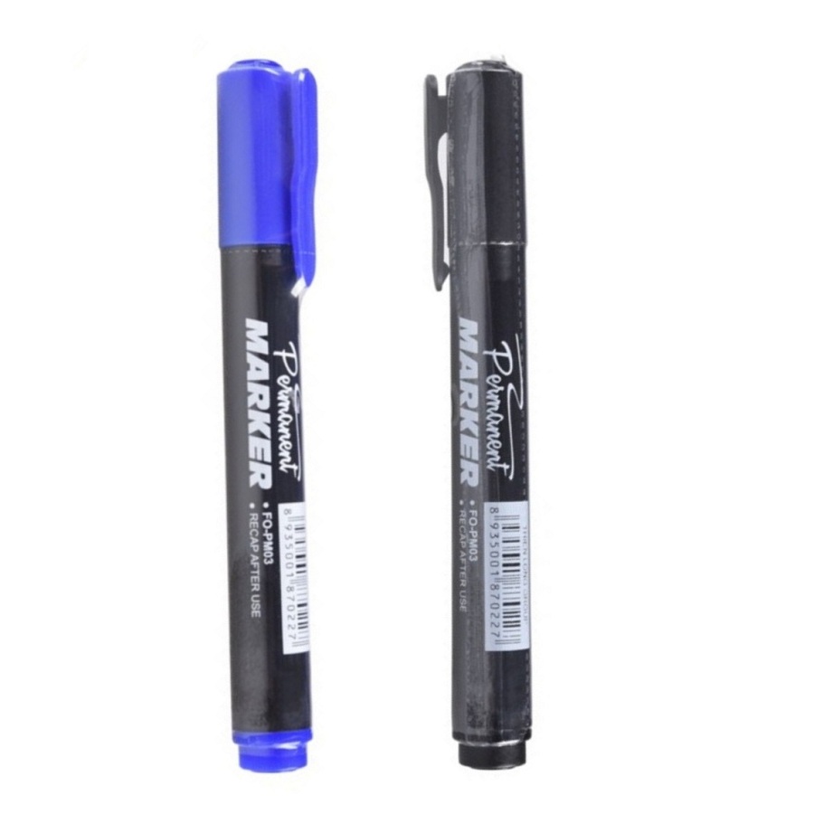 Combo 10 Bút lông dầu Thiên Long Flexoffice FO-PM03 (10 Cây/1 Hộp - 2 màu xanh - đen)