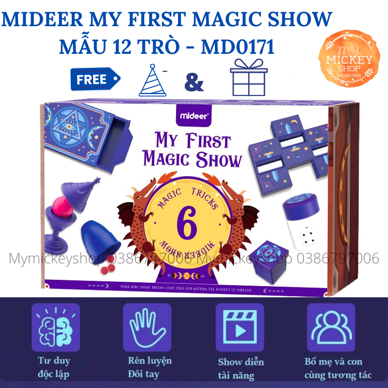2 MẪU Bộ đồ chơi MIDEER ảo thuật gia nhí BUỔI BIỂU DIỄN ĐẦU TIÊN CỦA TÔI – My First Magic Show dành cho bé từ 6 tuổi trở lên – MD0171 – bộ cơ bản