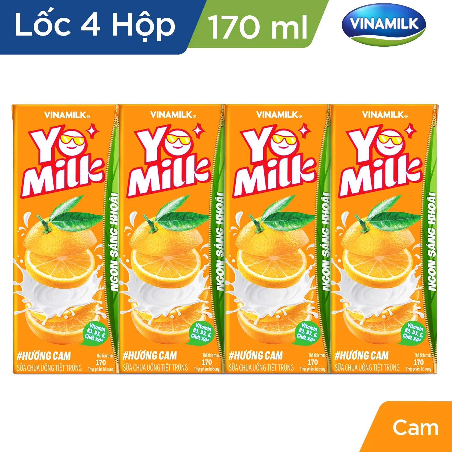 SỮA CHUA UỐNG HƯƠNG CAM YOMILK - HỘP GIẤY 170ML