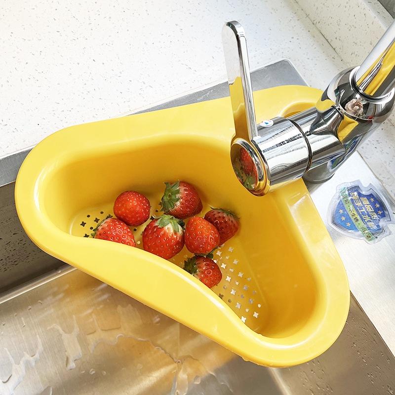 Giỏ lọc rác bồn rửa chén hình tam giác - Giỏ gác bồn rửa bát lọc nước thông minh