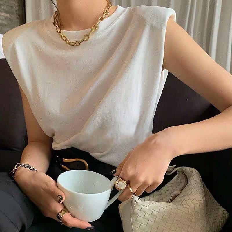 Áo thun đôn vai Hàn Quốc basic Trắng + Đen đơn giản phom đẹp Freesize