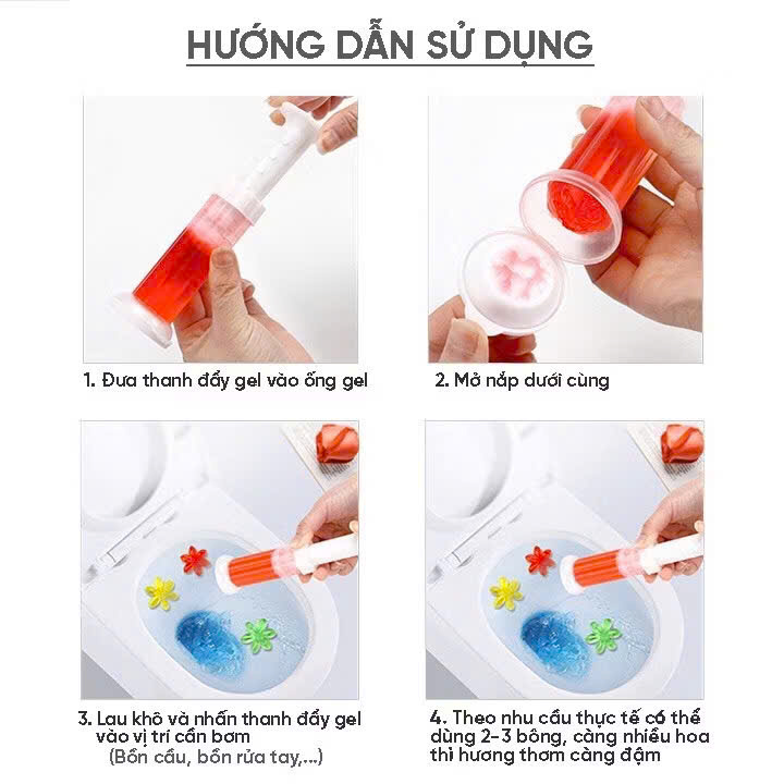 Gel thơm hình bông hoa làm sạch bồn cầu, gel làm sạch khử mùi vệ sinh diệt khuẩn