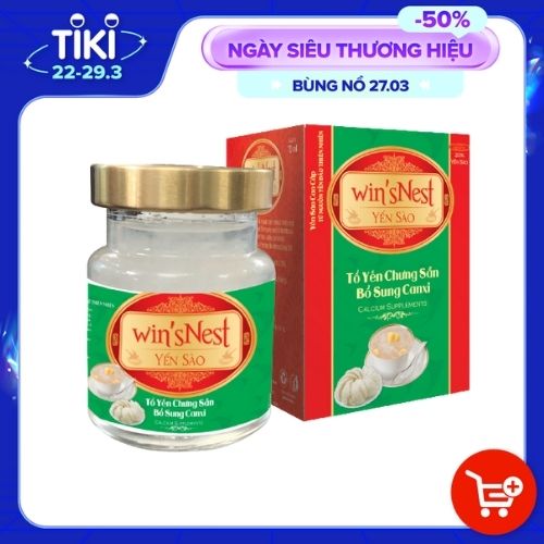 THÙNG 72 LỌ YẾN SÀO WIN'SNEST TỔ YẾN CHƯNG SẴN BỔ SUNG CANXI 20% (70ML/LỌ)