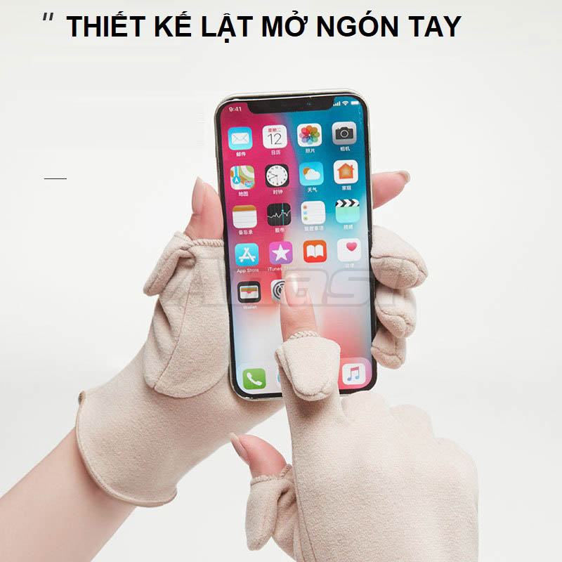 Găng tay chống nắng/ Bao tay mùa đông cho nữ Anasi OLV11 - Vải nỉ dày dặn