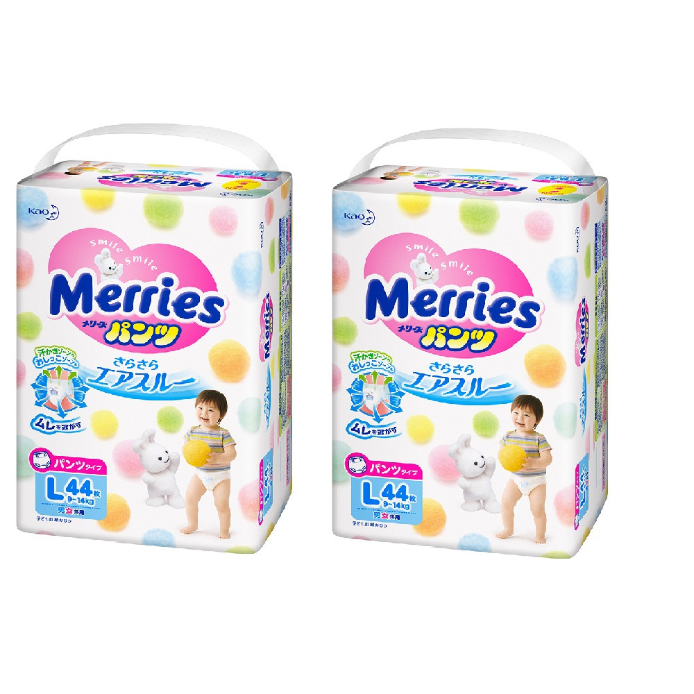 Combo 2 bịch tã quần Merries cực đại L44 miếng