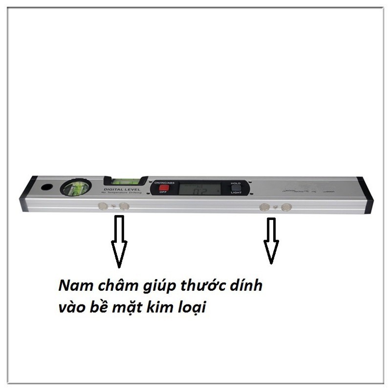 Thước Nivo,Ni vô cân bằng điện tử dài 400mm có sẵn pin - Thước đo góc cân bằng điện tử Li vô