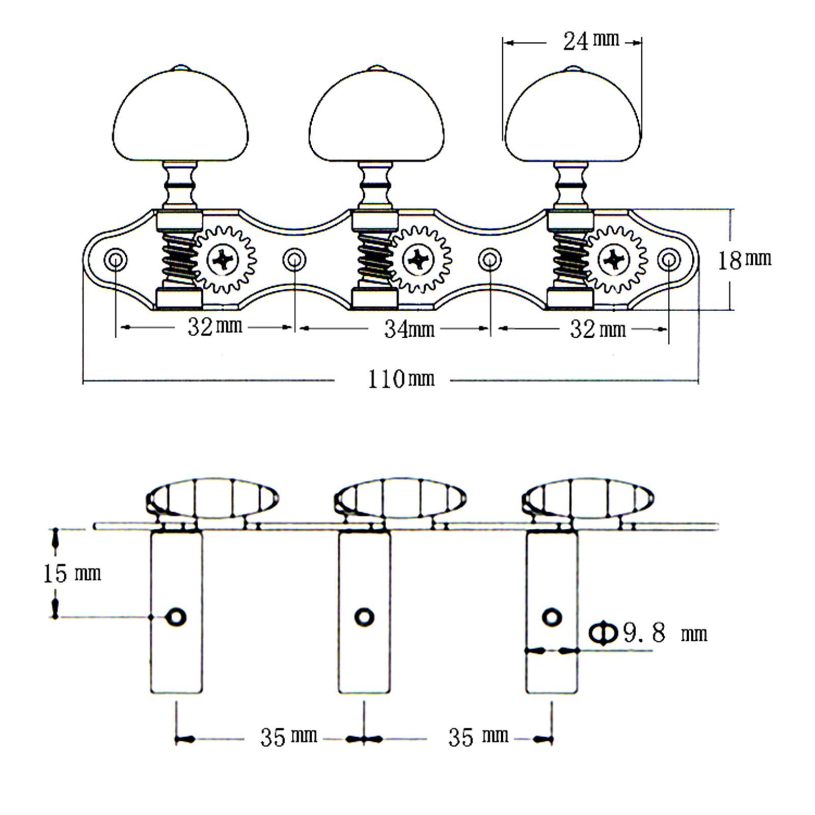 2pcs Acoustic Classical Guitar Strings Tuning Pegs Keys Machine Heads