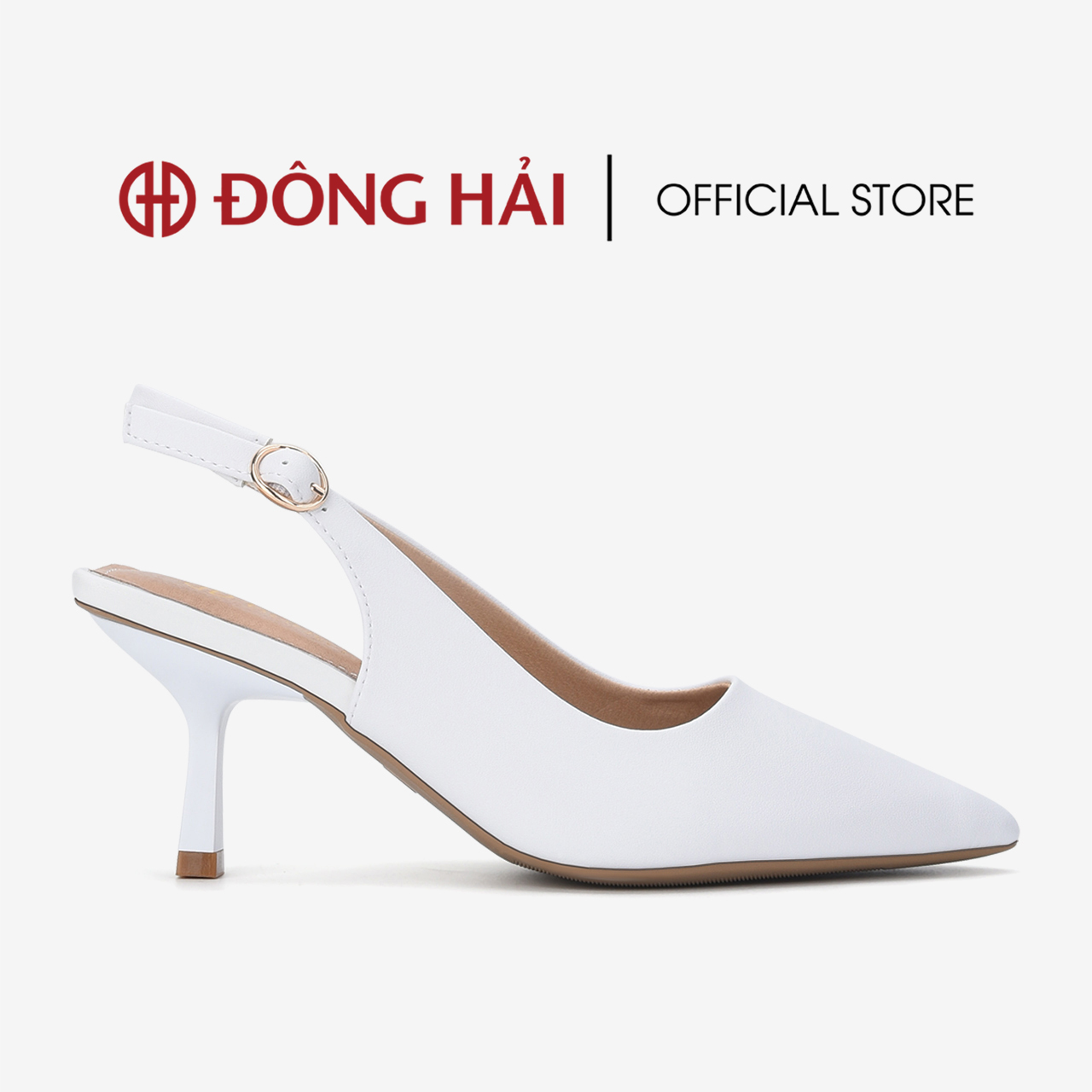 Giày cao gót nữ Đông Hải thiết kế Slingback mũi nhọn thanh lịch gót nhọn nữ tính cao 7cm vừa phải - G5808