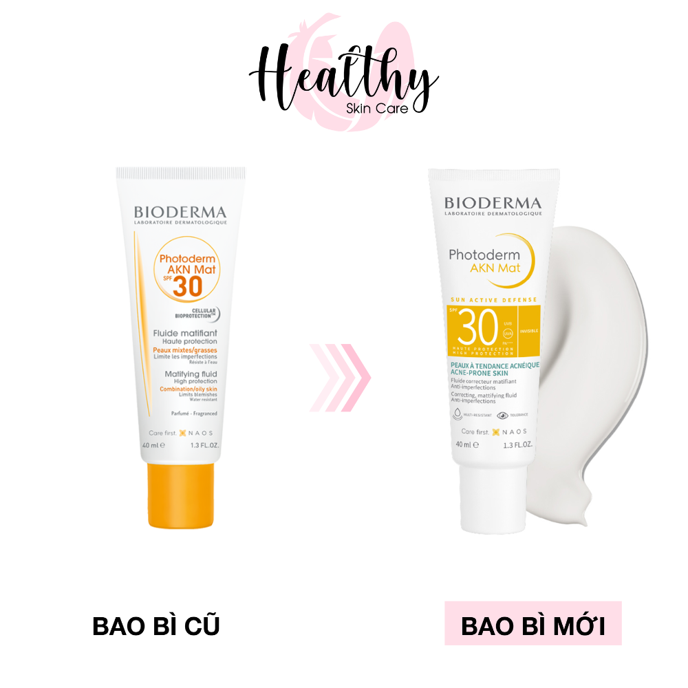 Kem Chống Nắng Dành Cho Da Hỗn Hợp, Da Dầu Đến Da Mụn Bioderma Photoderm Akn Mat SPF30 40ml