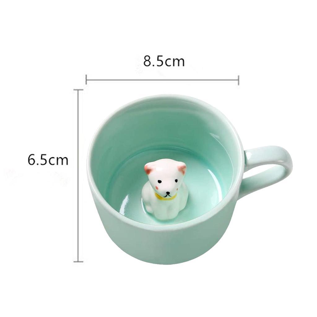 3 Pcs Coffee Mug Cartoon Ceramic Hand Painted Milk Tea Cup Gifts for Kid